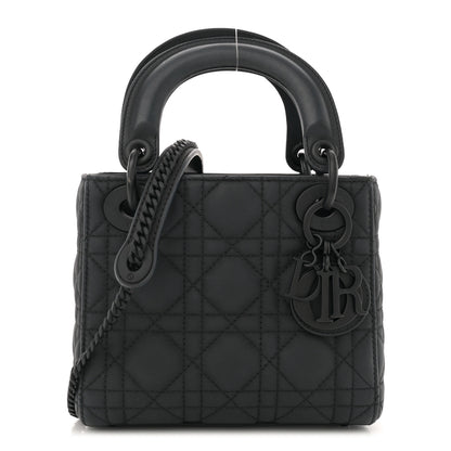 Christian Dior Ultra Matte Calfskin Cannage Mini Lady Dior Black 1 of 12