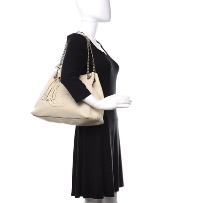 Gucci Pebbled Calfskin Medium Soho Chain Shoulder Bag Off White 2 of 19