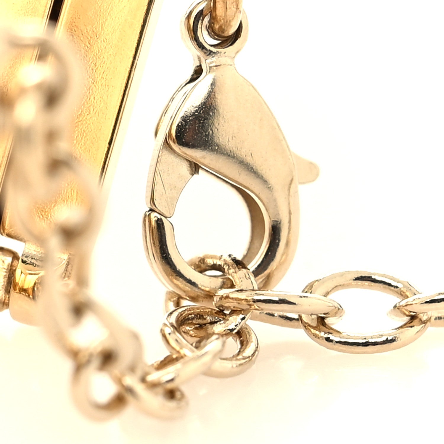 Chanel Crystal CC Wide Link Bracelet Gold Silver 4 of 5