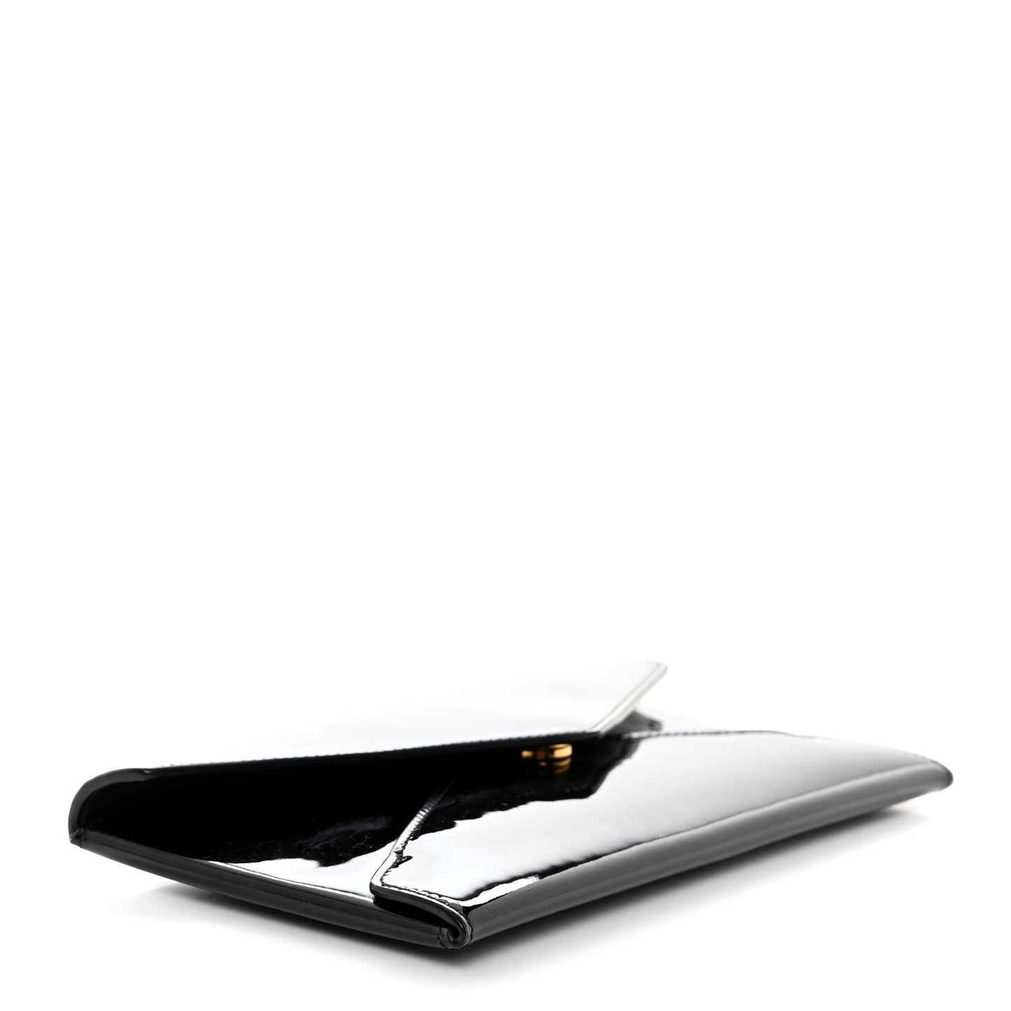 Patent Paloma Envelope Clutch Black