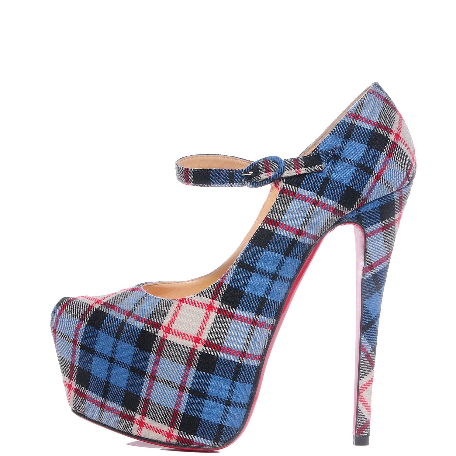 Christian Louboutin Fabric Tartan Print Lady Daf 160 Pumps 38.5 1 of 7