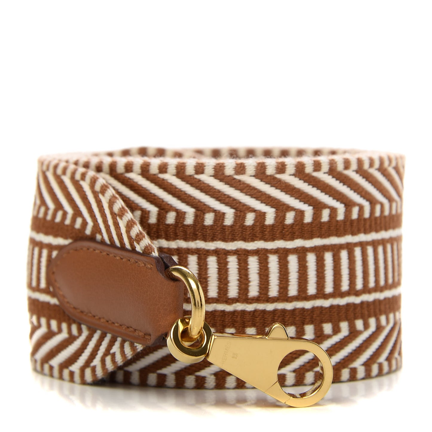 Toile Swift 50mm Sangle Cavale Shoulder Strap Ecru Beige Gold