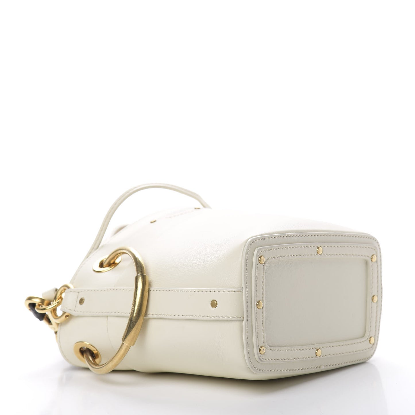 Smooth Calfskin Mini Roy Bucket Bag Natural White
