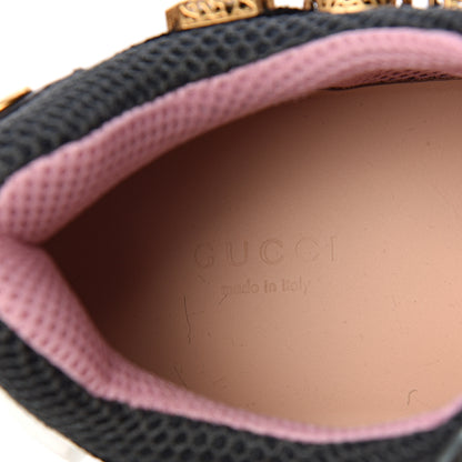 Gucci X SEGA Metallic Calfskin Removable Crystals Womens Flashtrek Sneakers 38 Lago Loess Silver 9 of 10