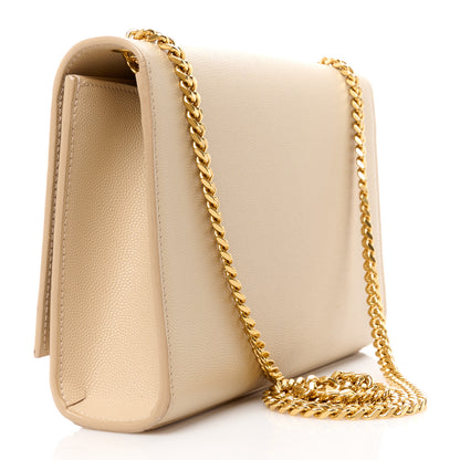 Saint Laurent Grain De Poudre Medium Monogram Kate Satchel Dark Beige 3 of 11
