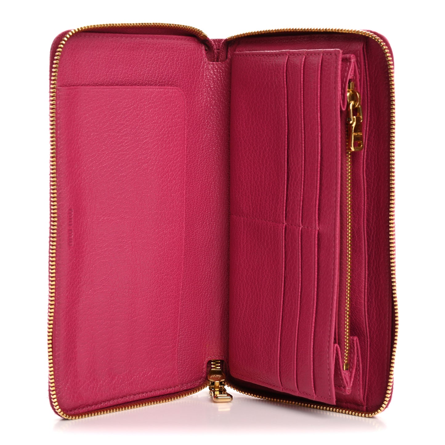 Goatskin Madras Zip Around Wallet Pink
