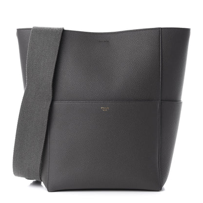Celine Soft Grained Calfskin Sangle Bucket Bag Grey 1 of 10