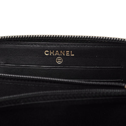 Chanel Caviar Quilted Small Boy Zip Around Wallet Black 6 of 8