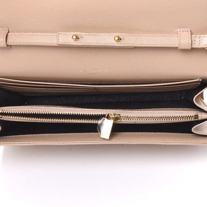 Saint Laurent Grain De Poudre Matelasse Chevron Monogram Chain Wallet Nude Powder 4 of 4