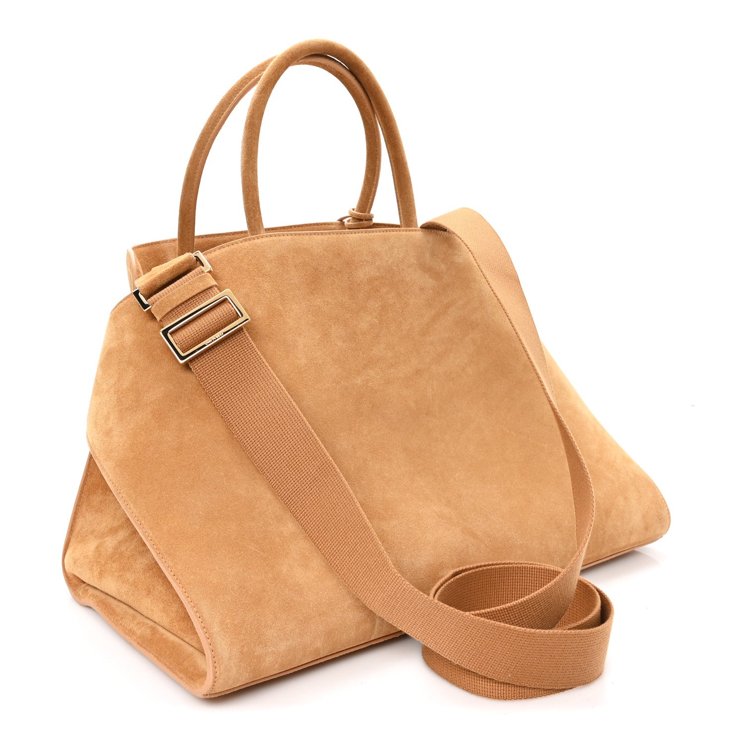 Salvatore Ferragamo Suede Calfskin Large Hug Bag Natural 3 of 10