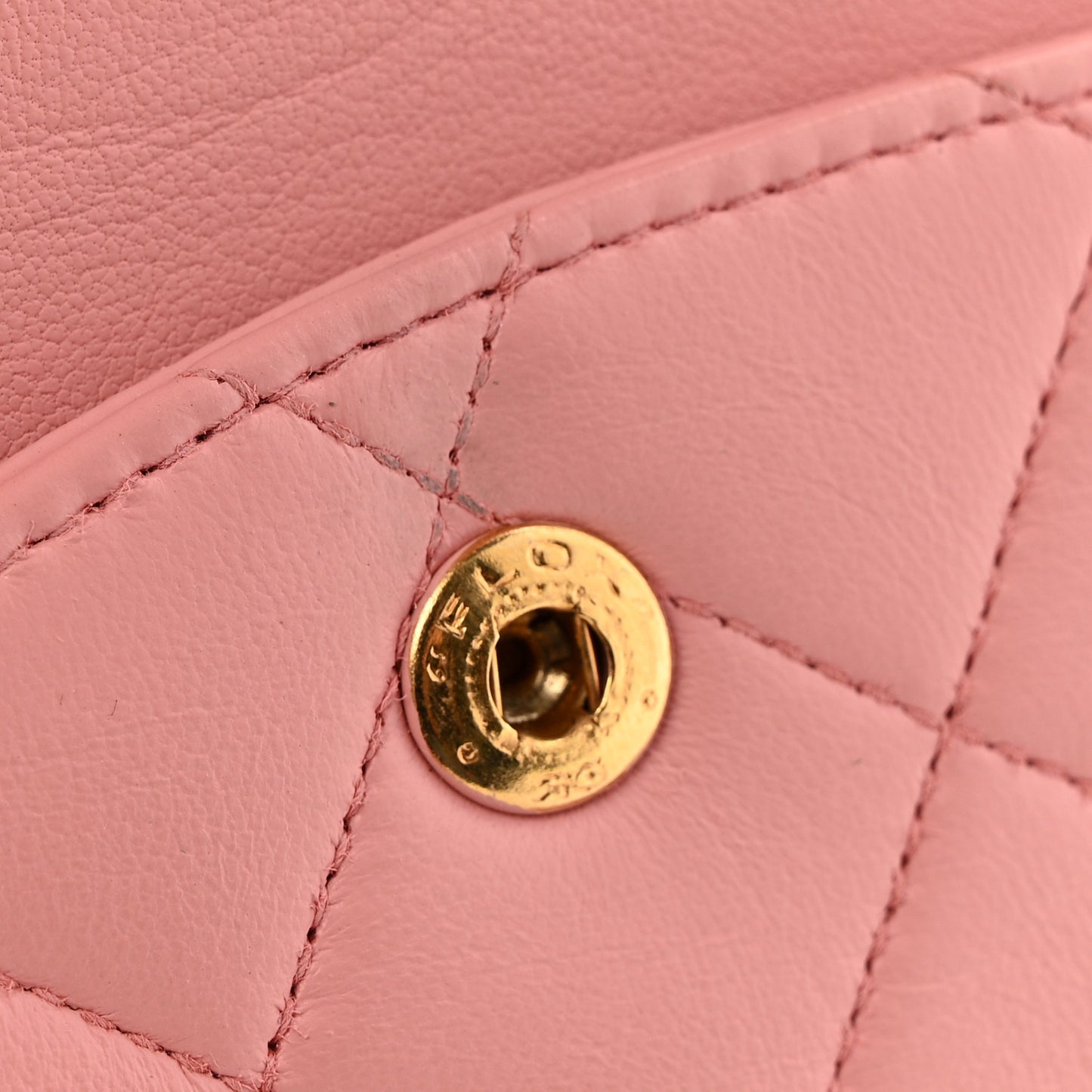 Lambskin Quilted Medium Double Flap Light Pink