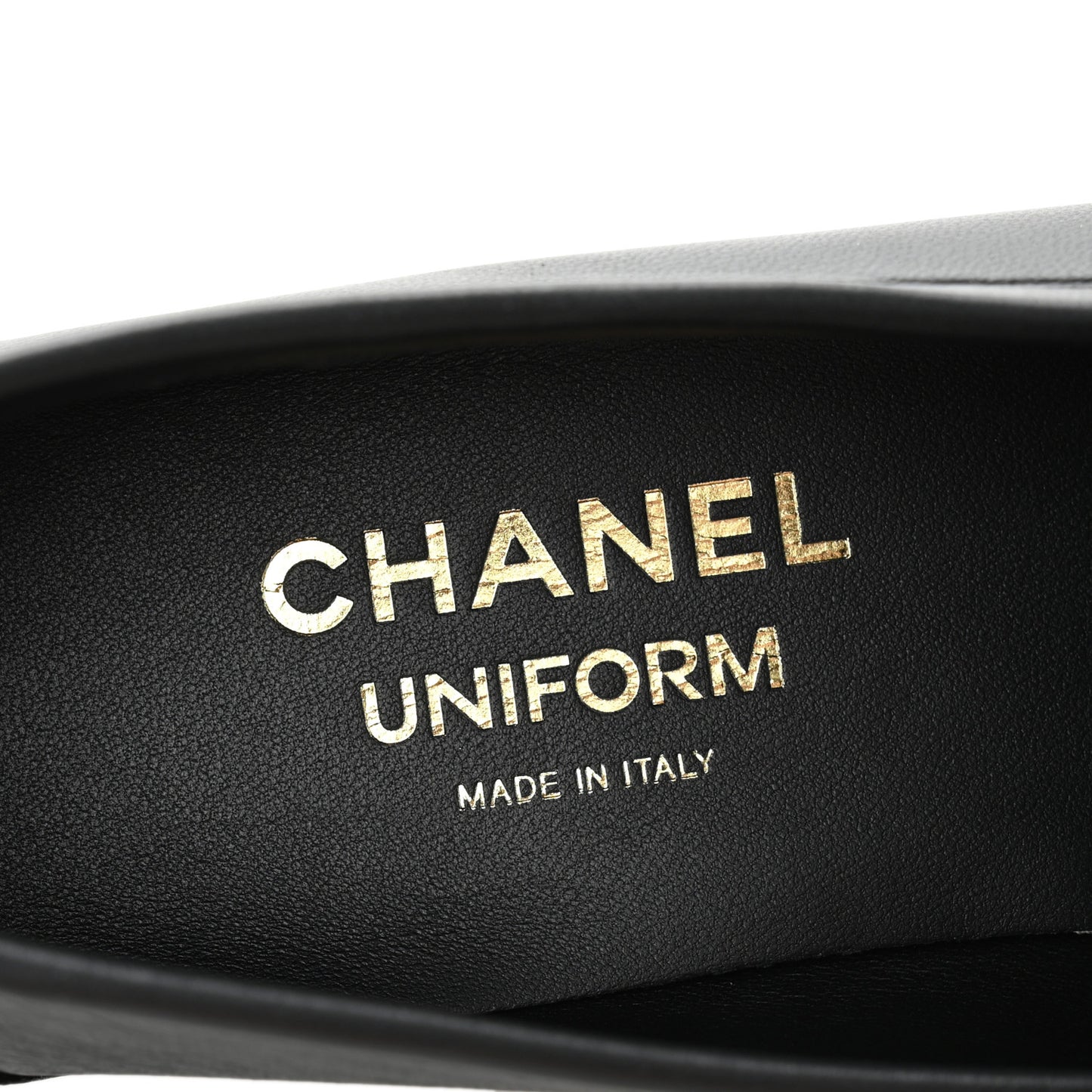 Calfskin Womens Stitched CC Loafers 37 Black