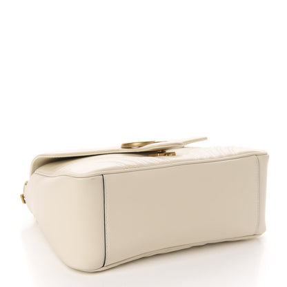 Gucci Calfskin Matelasse Small GG Marmont Top Handle Shoulder Bag White 4 of 13