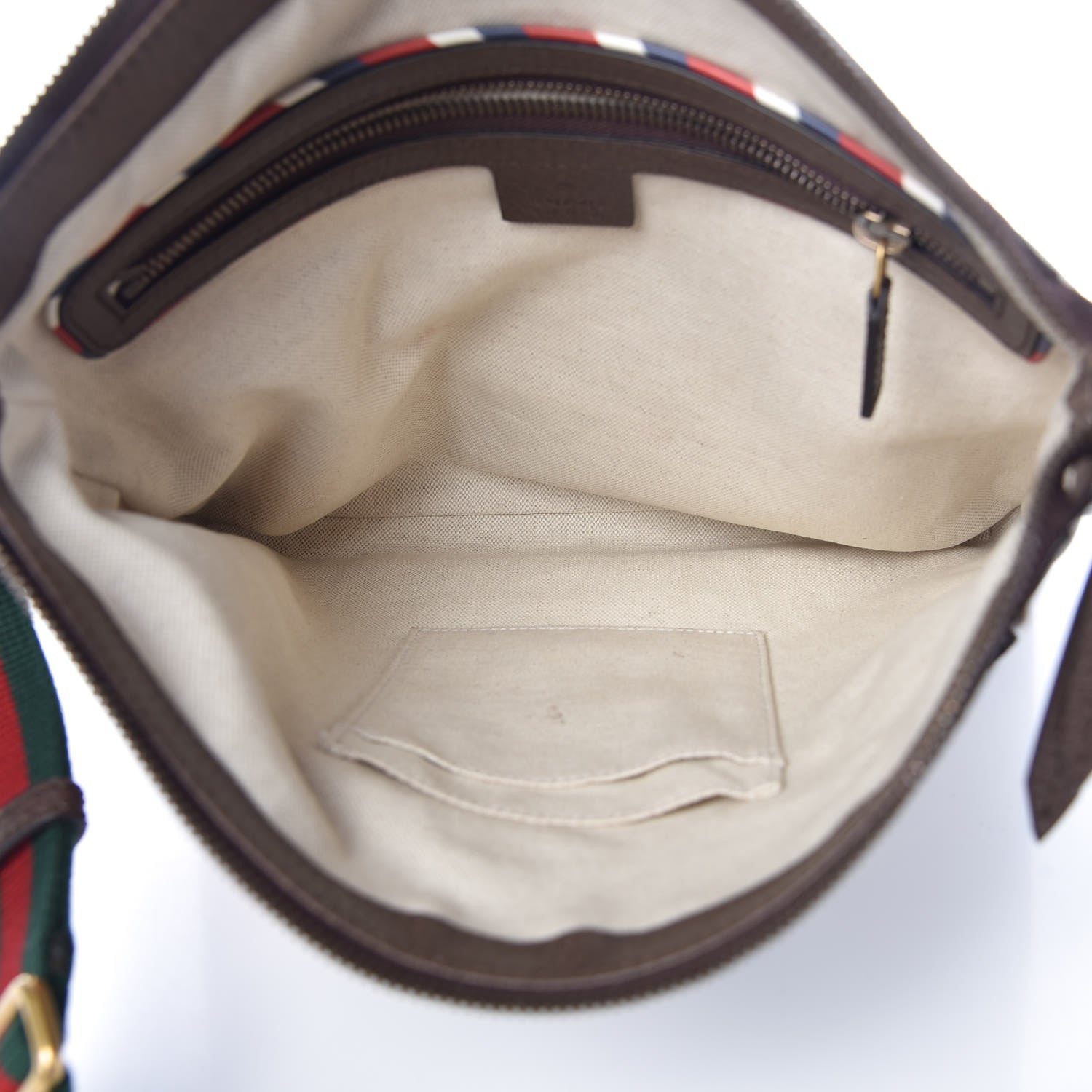 Gucci Soft GG Supreme Monogram Courrier Web Medium Flat Messenger Bag Beige New Acero Multicolor 5 of 9