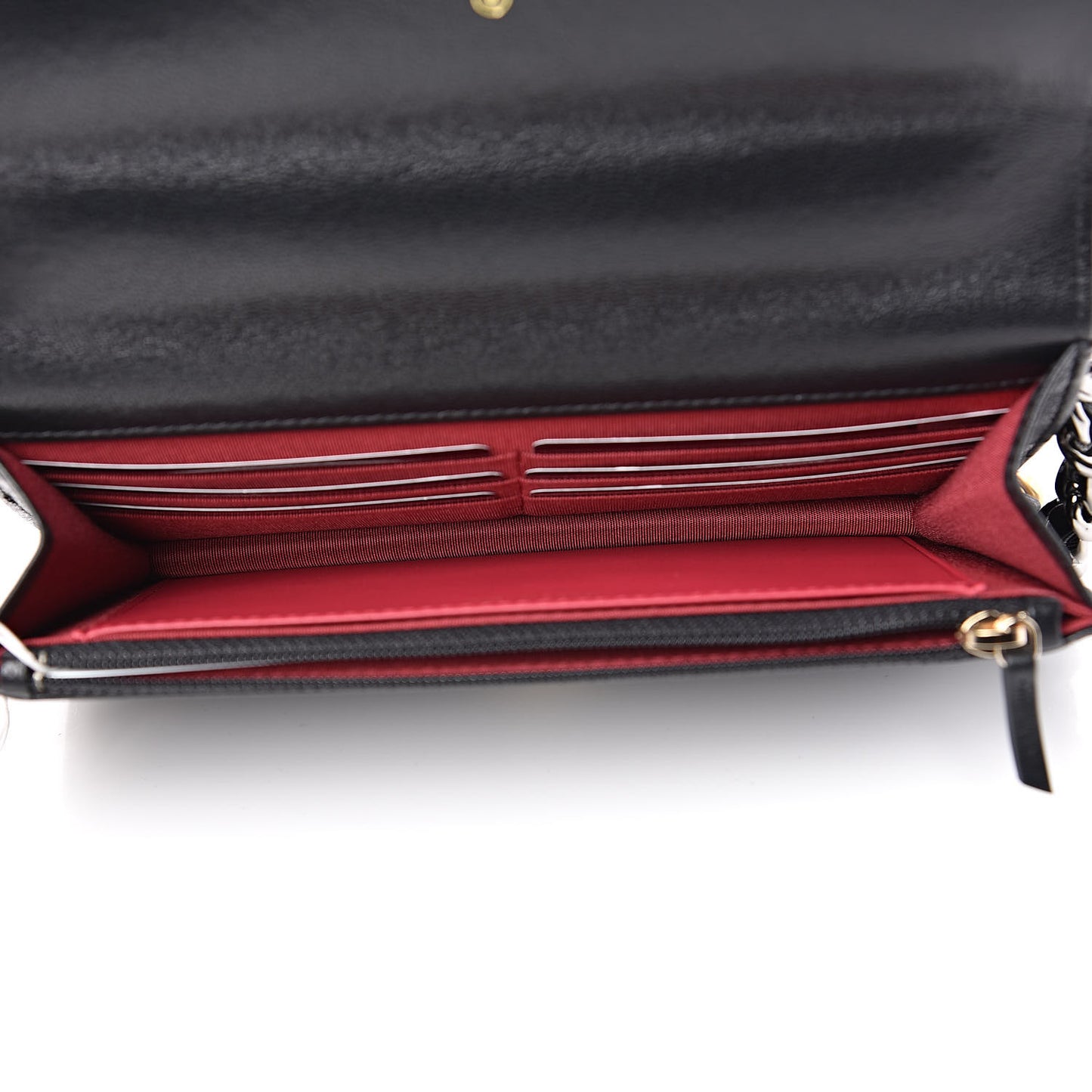 Goatskin Quilted 19 Wallet On Chain WOC Black