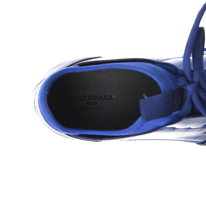 Balenciaga Metallic Patent Neoprene Mesh Womens Race Runner Sneakers 35 Bleu Black 6 of 8