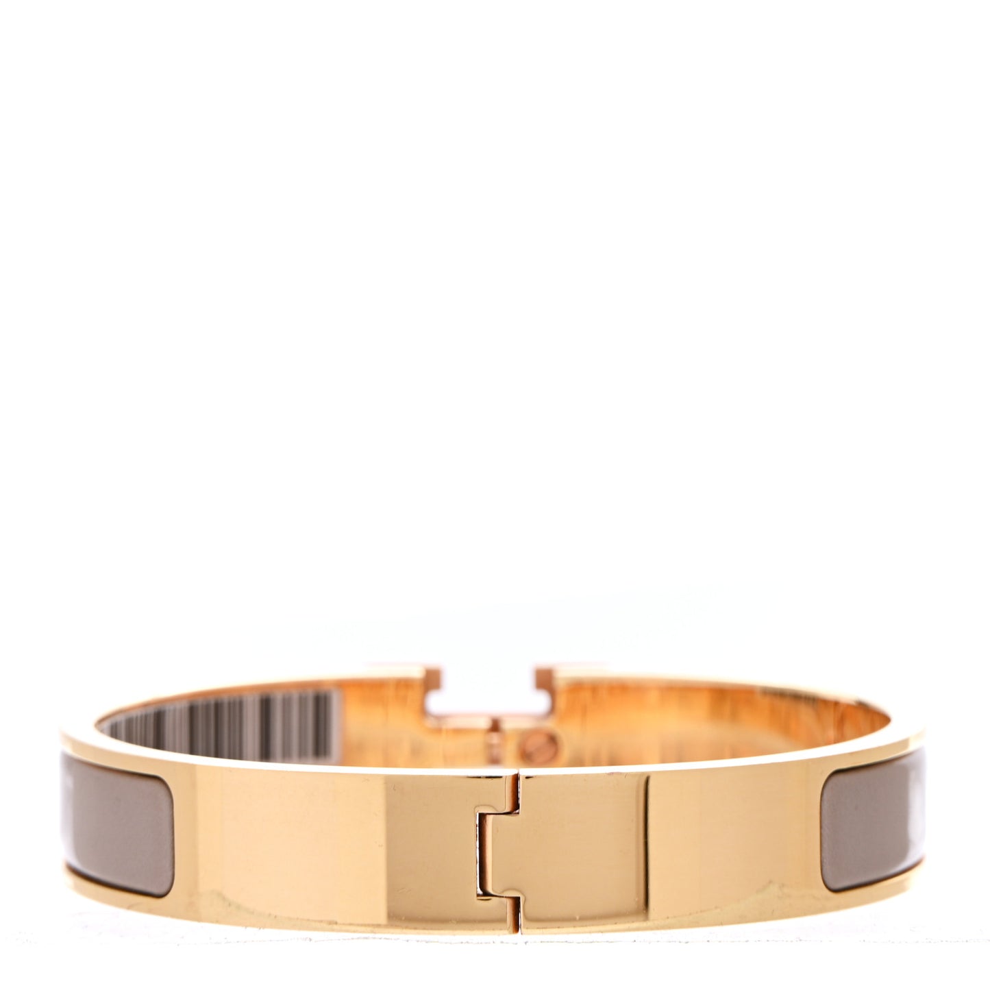 Enamel Narrow Clic Clac H Bracelet GM Marron Glace