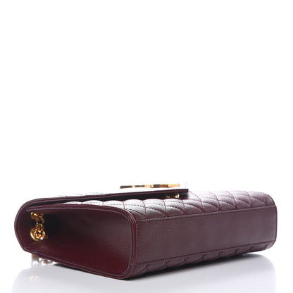 Saint Laurent Grain De Poudre Textured Mixed Matelasse Medium Triquilt Monogram Satchel Rouge Legion 4 of 12