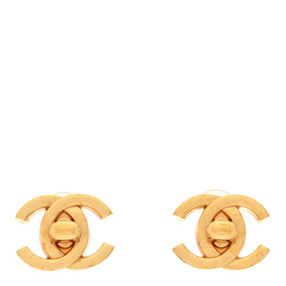 Chanel Metal CC Turnlock Clip On Earrings Gold 1 of 4