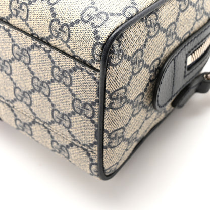 Gucci GG Supreme Monogram Textured Dollar Calfskin Web Mini Ophidia Top Handle Bag Beige Blue 9 of 10