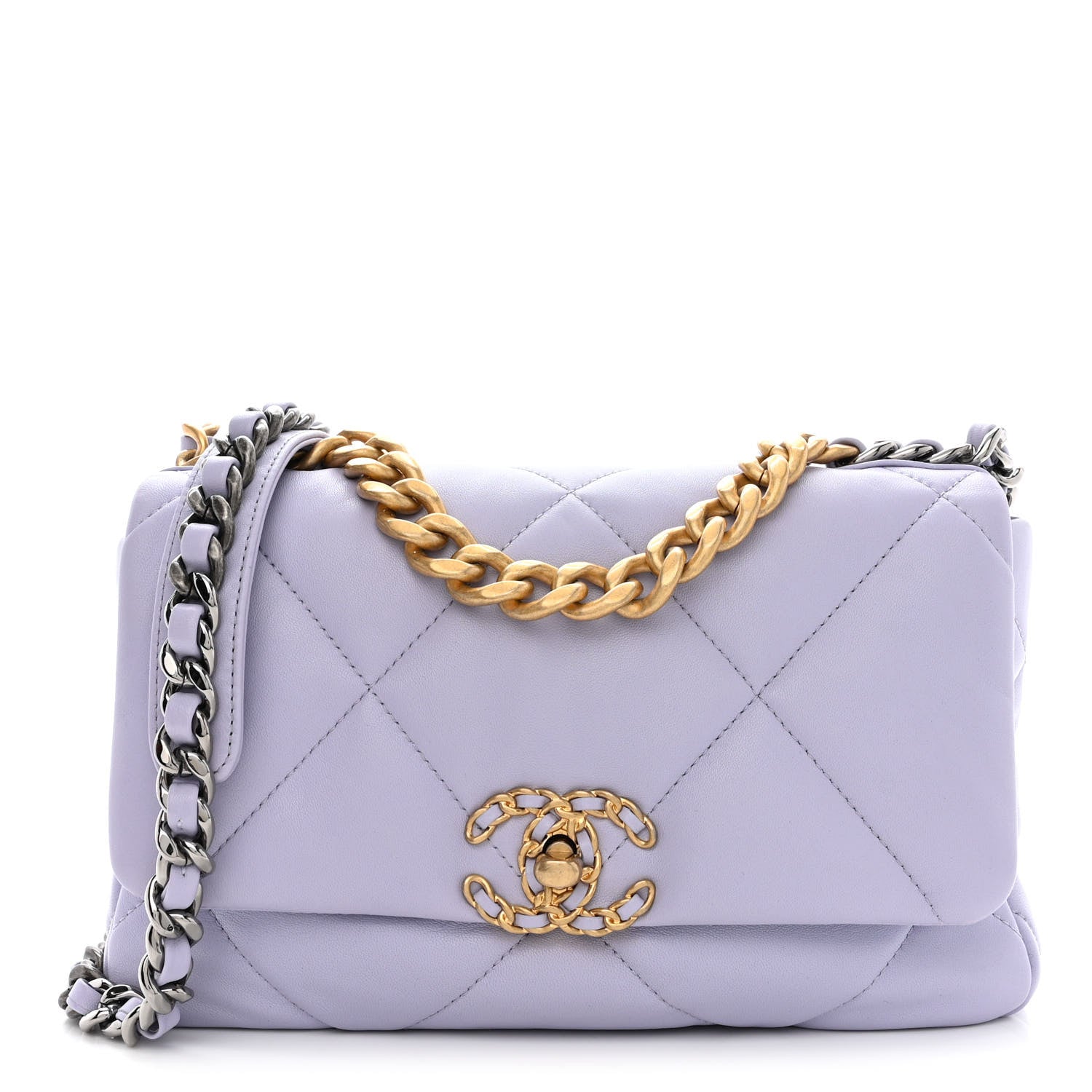 Chanel Lambskin Quilted Medium Chanel 19 Flap Light Purple 1 of 9