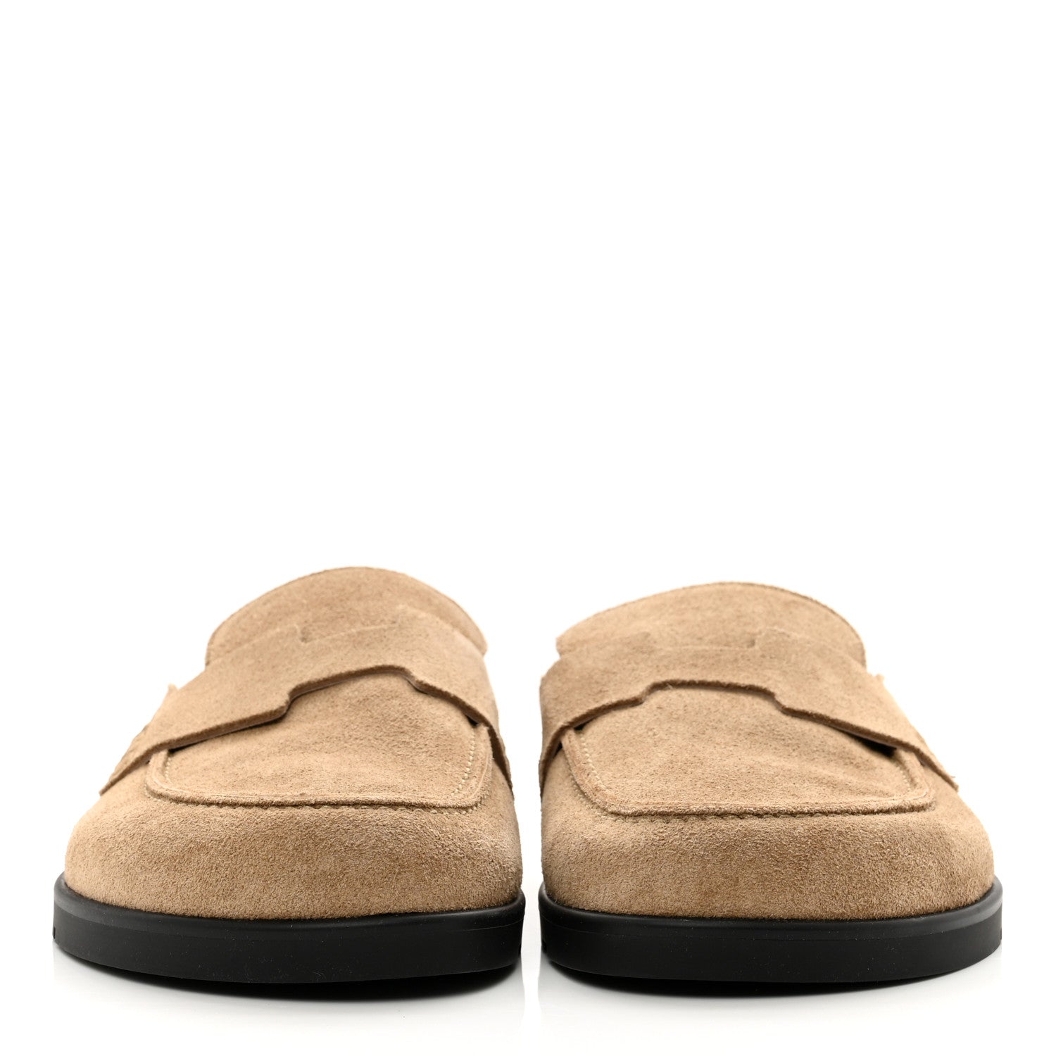Hermes Suede Calfskin Mens Go Mules 36 Beige Argile 2 of 8