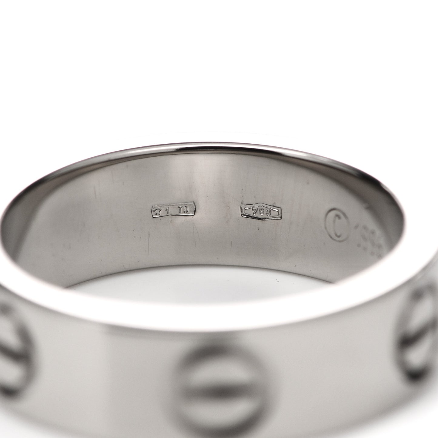18K White Gold 5.5mm LOVE Ring 50 5.25