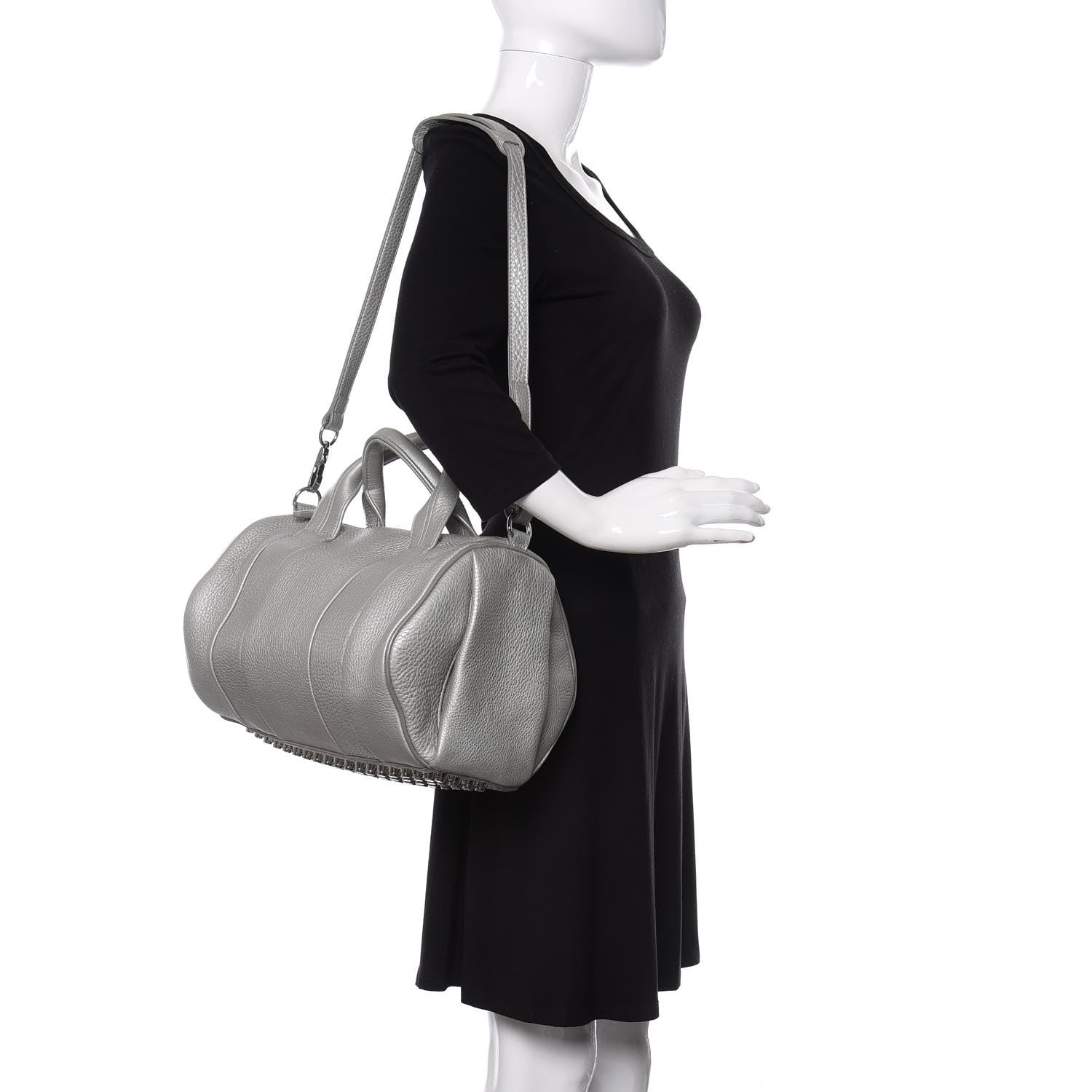 Alexander Wang Pebbled Lambskin Rocco Silver Rhodium Hardware 2 of 12