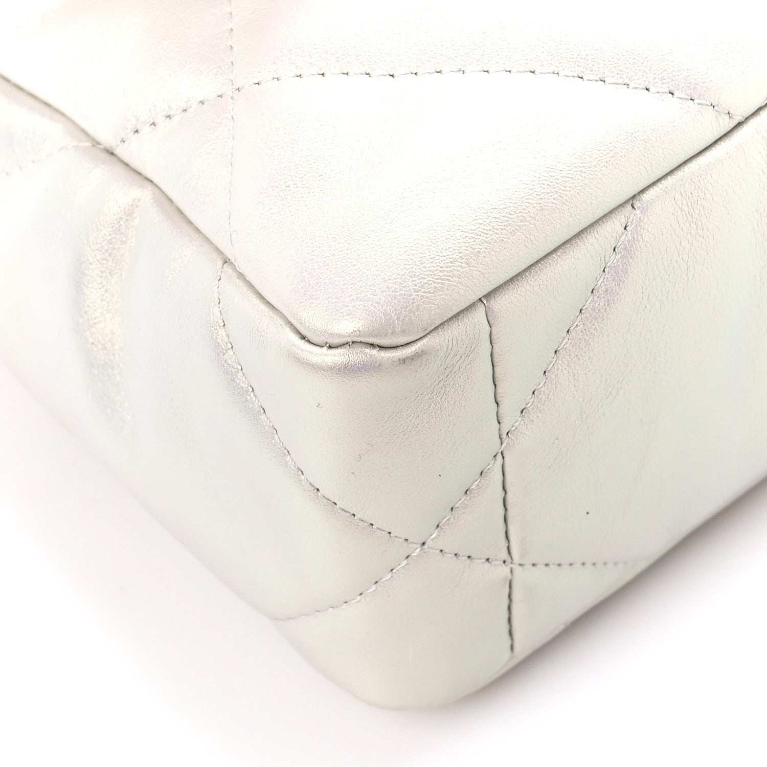 Chanel Iridescent Calfskin Quilted Medium Chanel 19 Flap White 9 of 11