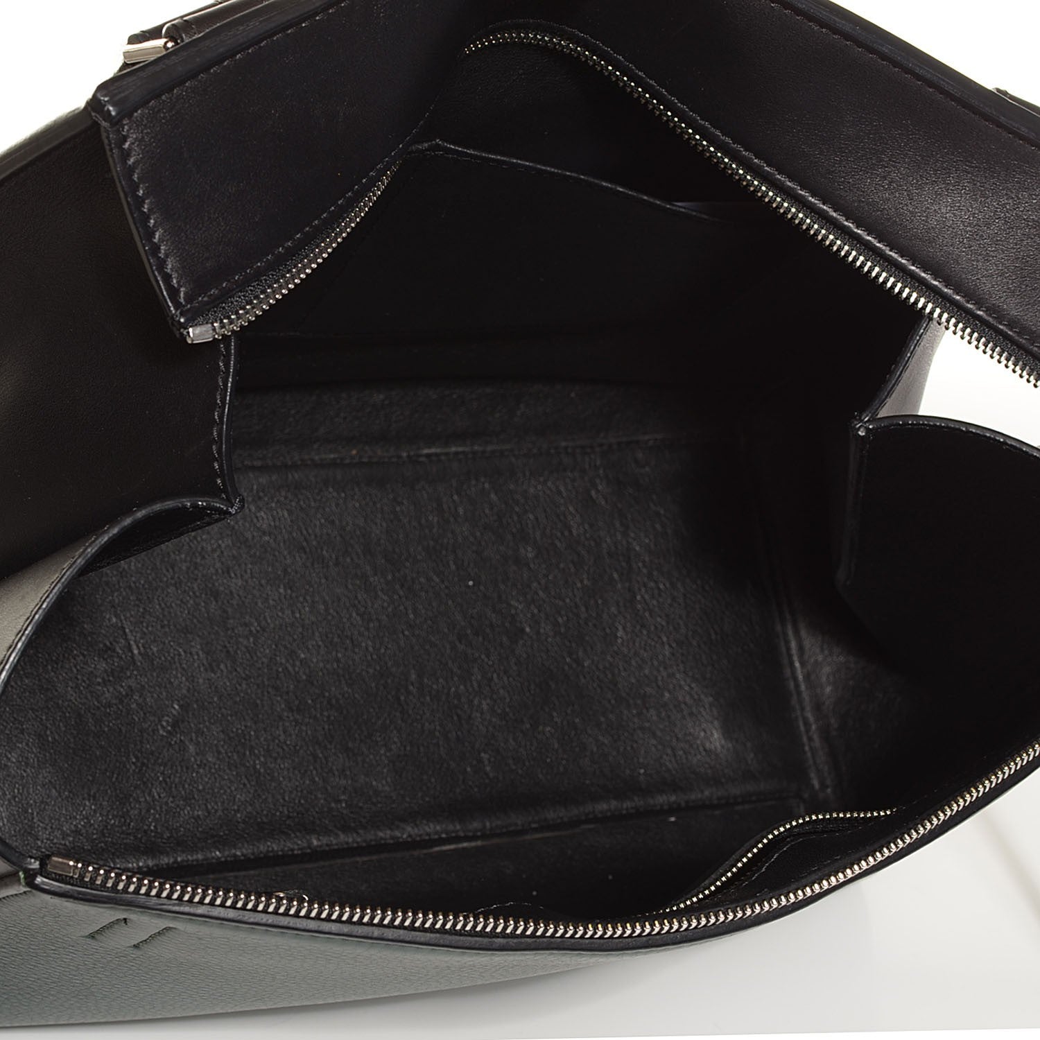 Celine Supple Calfskin Medium Bi-Color Edge Shoulder Bag Emerald 5 of 9