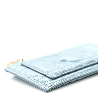 Christian Dior Patent Cannage Lady Dior Card Holder Cloud Blue 8 of 9