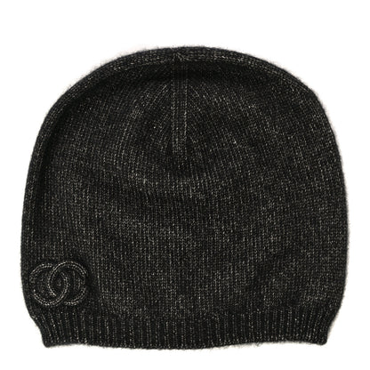 Chanel Cashmere Blend CC Beanie Hat Black Multicolor 1 of 7