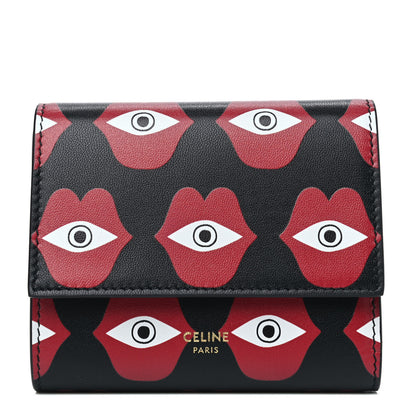 Celine X ANNELI SANAYE HENRIKSSON Smooth Calfskin Telepathic Compact Wallet Red Black 1 of 4
