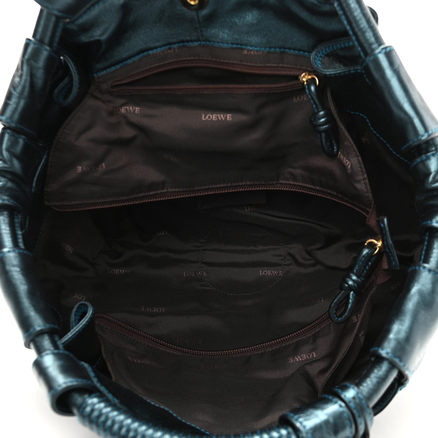 Metallic Nappa Aire Shoulder Bag Blue