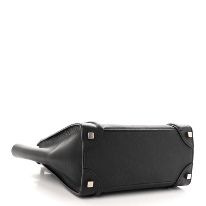 Celine Drummed Calfskin Micro Luggage Black 4 of 9