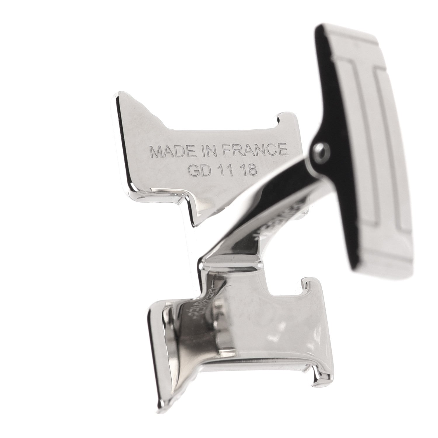 Hermes Brushed Palladium Pegase H Cufflinks Silver 7 of 12