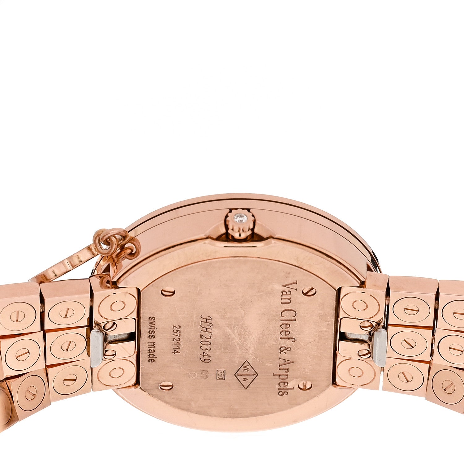 Van Cleef & Arpels 18K Rose Gold Diamond Bezel 32mm Charms Quartz Watch 4 of 5