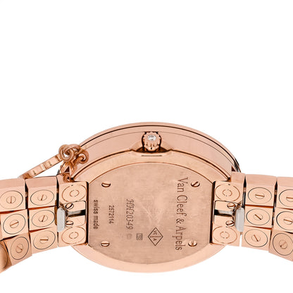 Van Cleef & Arpels 18K Rose Gold Diamond Bezel 32mm Charms Quartz Watch 4 of 5