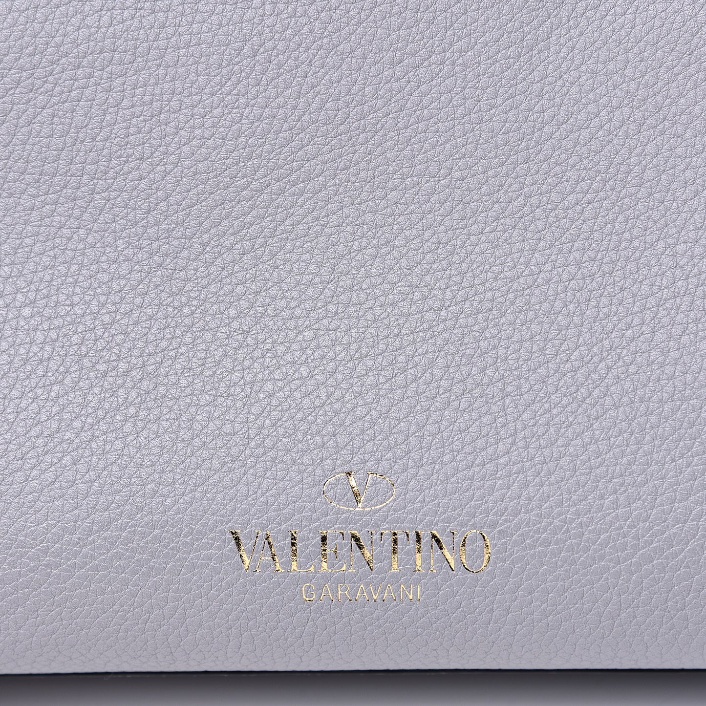 Grained Calfskin Small Rockstud Double Bag Pastel Grey