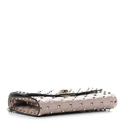 Valentino Garavani Patent Rockstud Spike Wallet on Chain Poudre 3 of 5