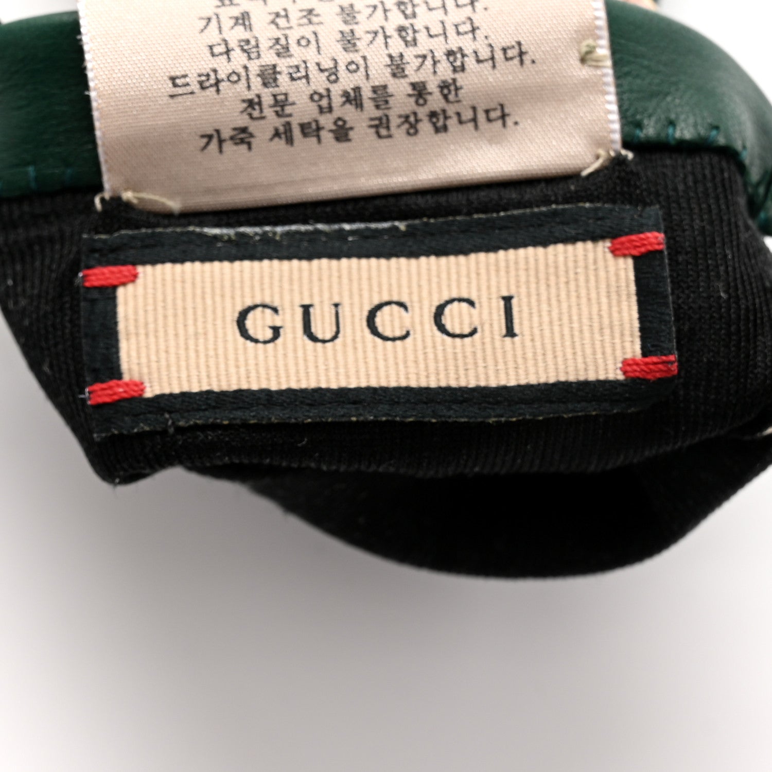 Gucci Calfskin Gloves With Buckle M Green Pink 5 of 12