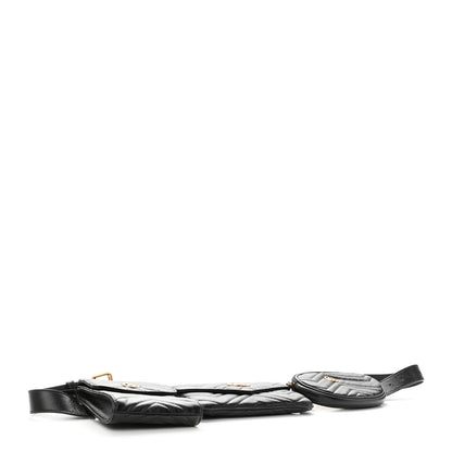 Gucci Calfskin Matelasse GG Marmont 2.0 Multi Belt Bag 85 34 Black 4 of 17
