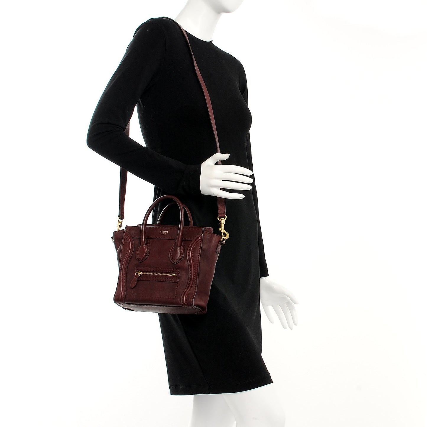 Smooth Calfskin Nano Luggage Burgundy