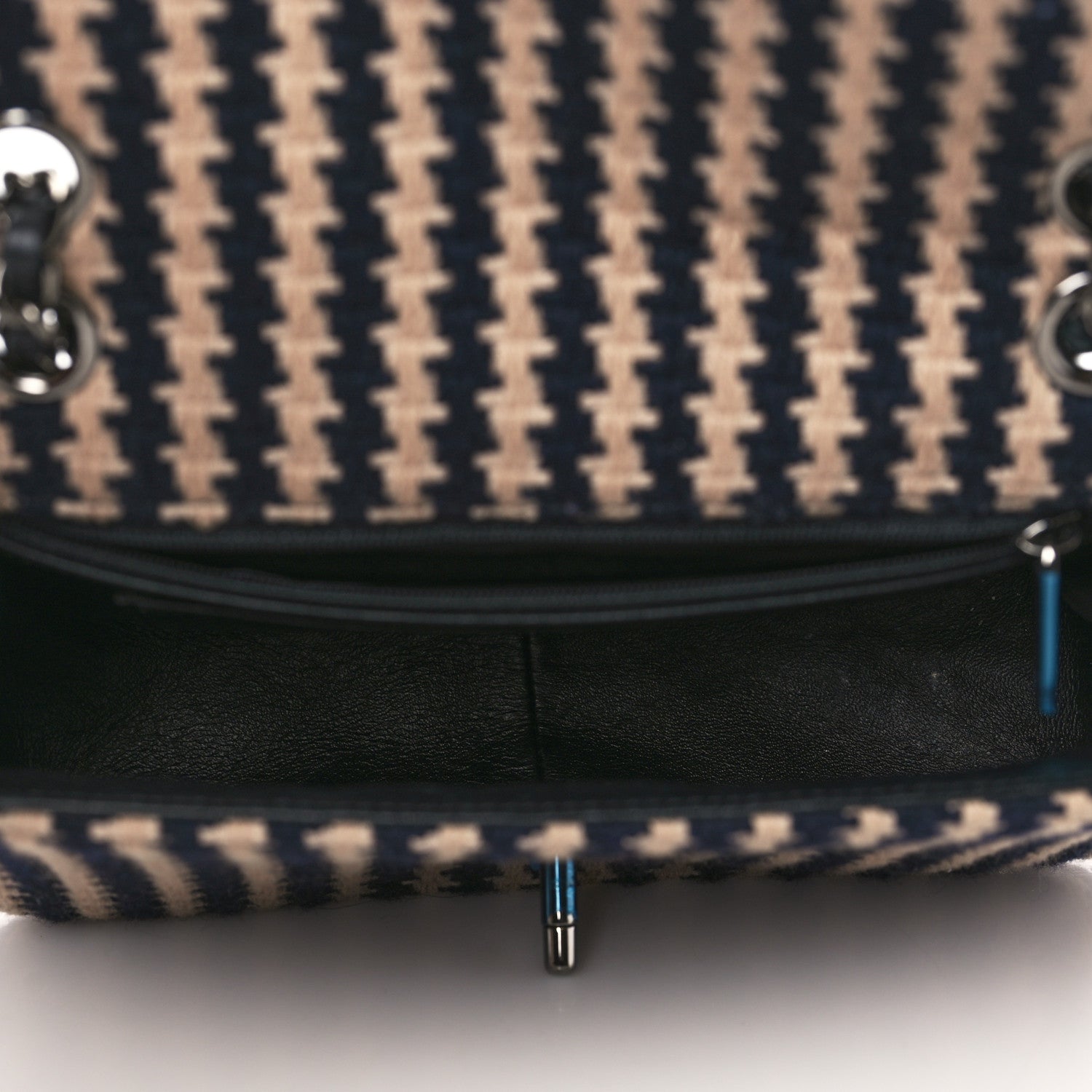 Chanel Tweed Small Elementary Chic Flap Blue Beige 4 of 8
