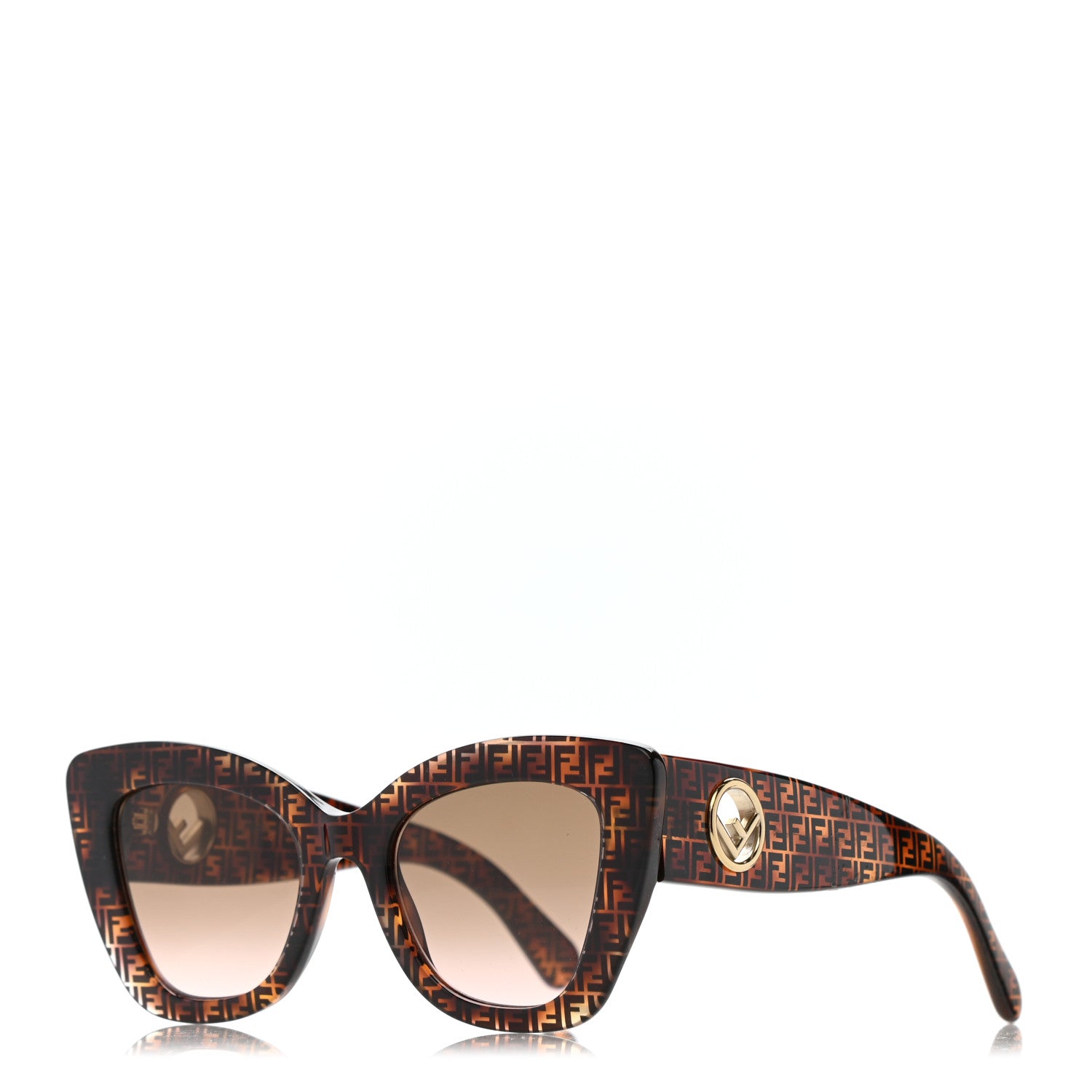 Fendi Acetate F is Fendi FF 51mm Cat Eye Sunglasses 0327/S Tortoise Camouflage 1 of 6
