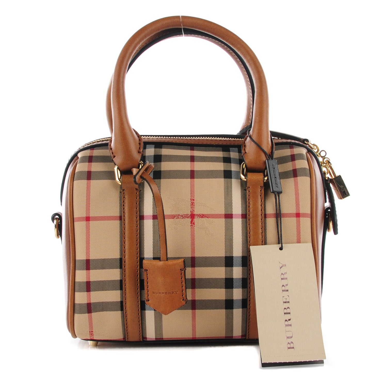 Horseferry Check Small Alchester Bowling Bag Honey Tan
