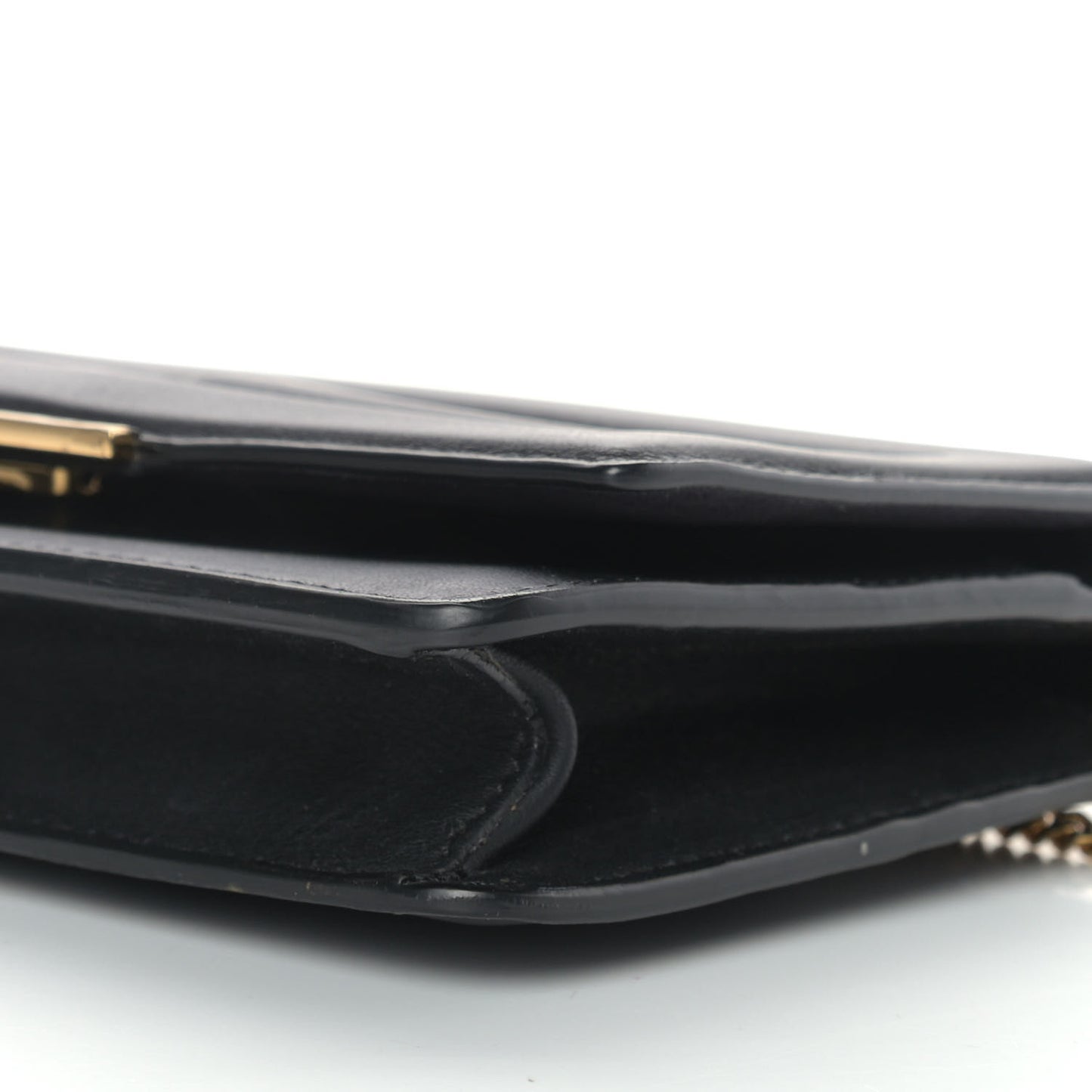 Vitello Flamingo Tube Wallet on Chain Black