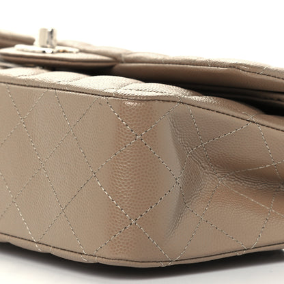 Chanel Caviar Quilted Medium Double Flap Dark Beige 11 of 12