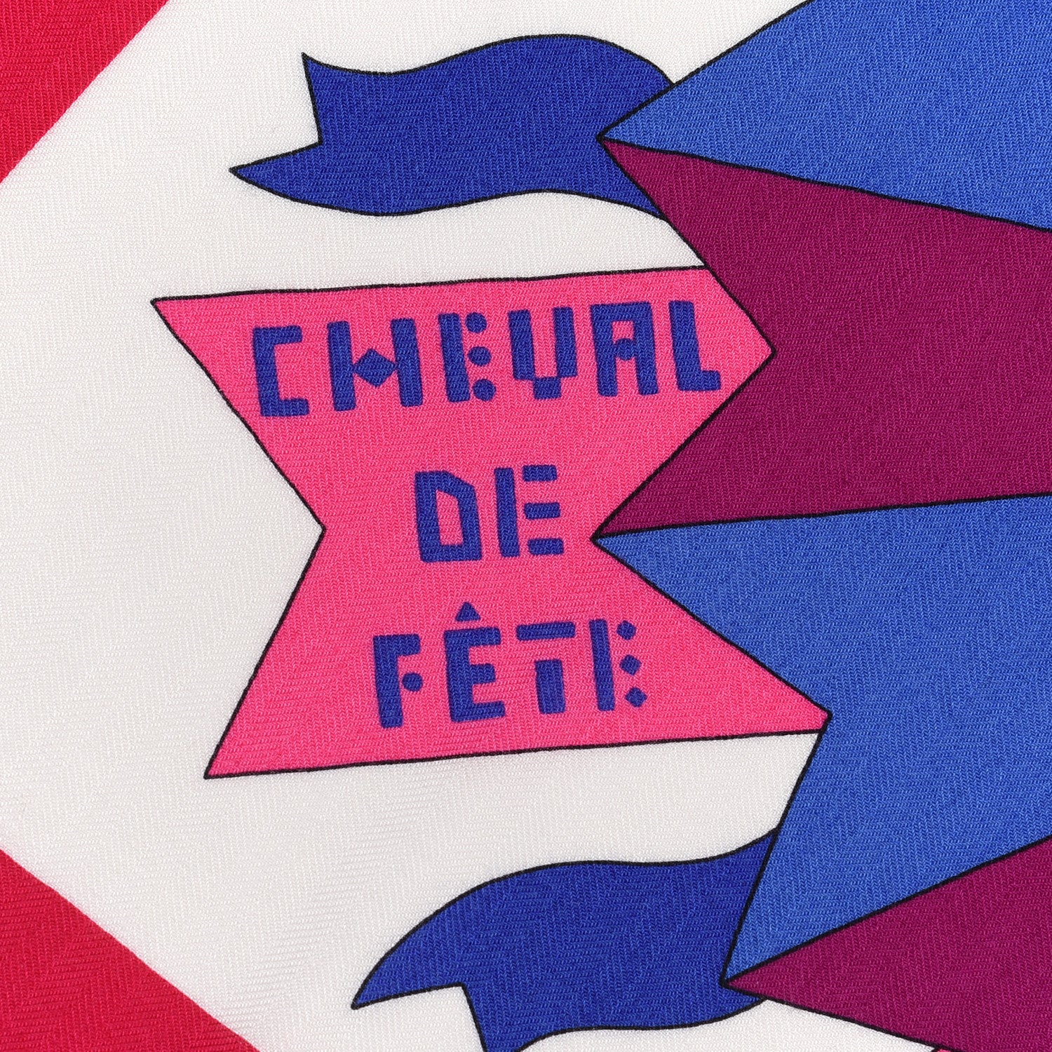 Hermes Cashmere Silk Cheval De Fete Shawl 140 Rose Vif White Multicolor 3 of 5