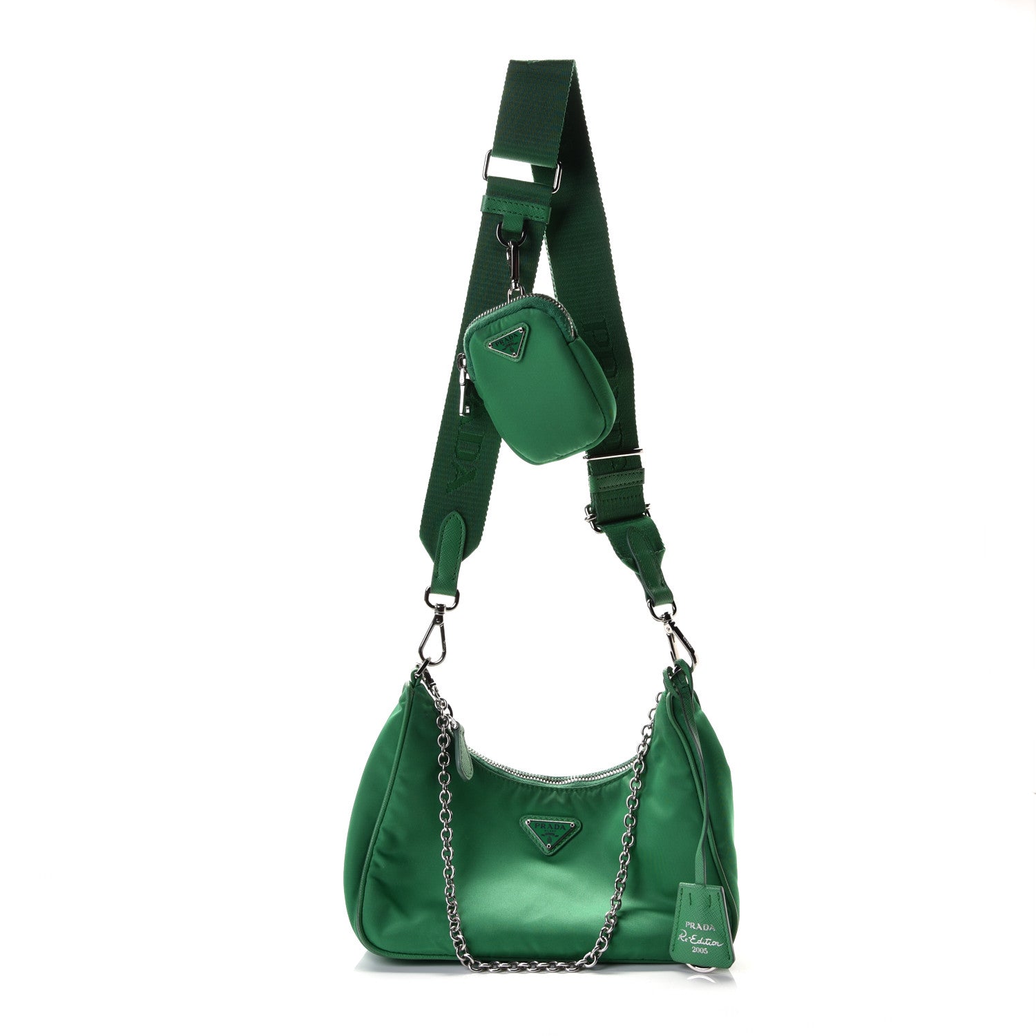 Prada Nylon Re-Edition 2005 Shoulder Bag Menta 1 of 9